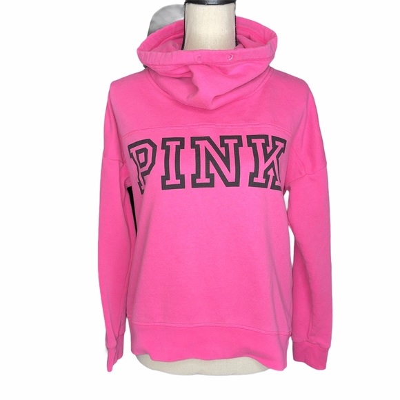 PINK Victoria's Secret Tops - PINK Victoria’s Secret Logo Cowl Neck Sweatshirt